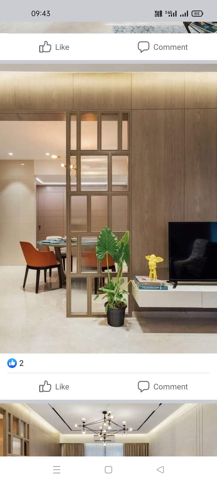 Grand Living Hall with Italian Marble Flooring & Contemporary TV Console - Execution #